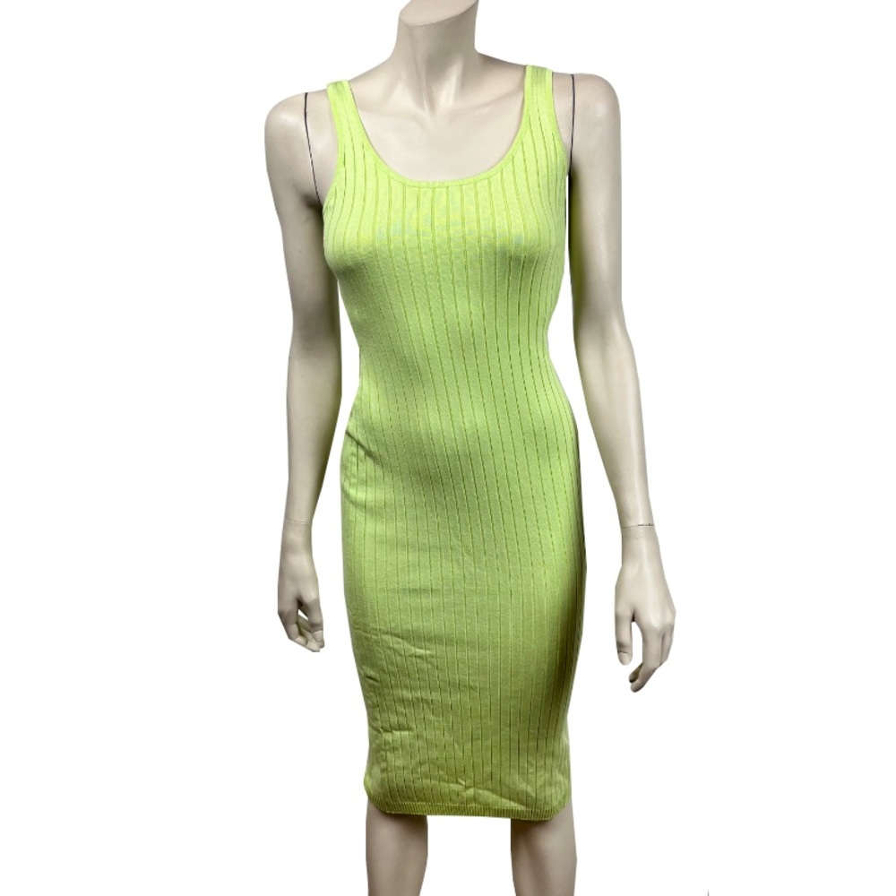 Hera Collection Bright Circus Green Ribbed Tank‎ Dress